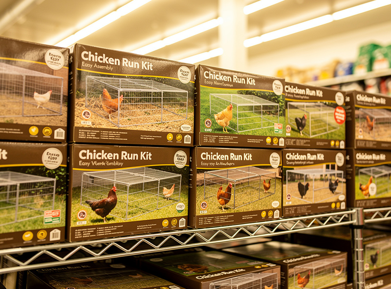 Chicken run displays at a Tractor Supply farm store with prices visible