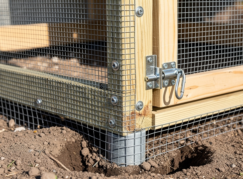 Predator-proof chicken coop security features