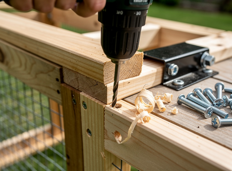 Drilling pilot holes for automatic coop door installation