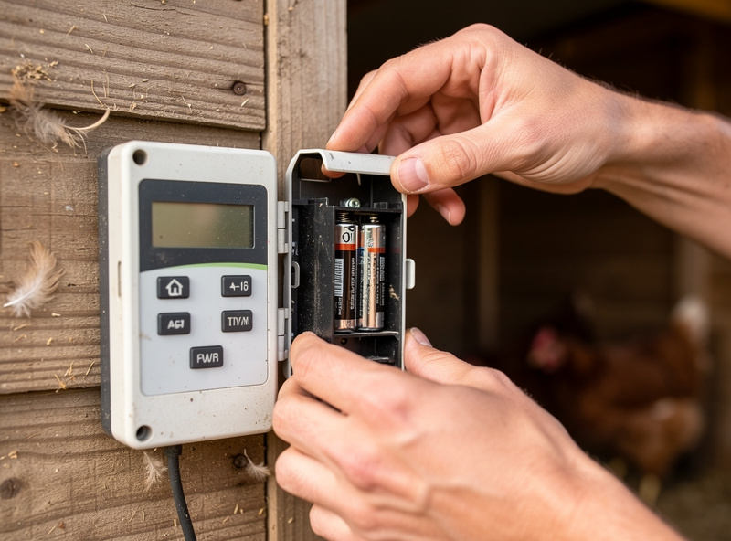 Replacing batteries in automatic coop door controller