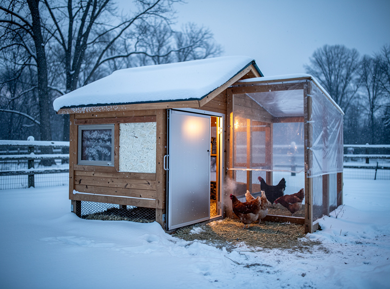 Automatic coop door functioning in winter snow conditions