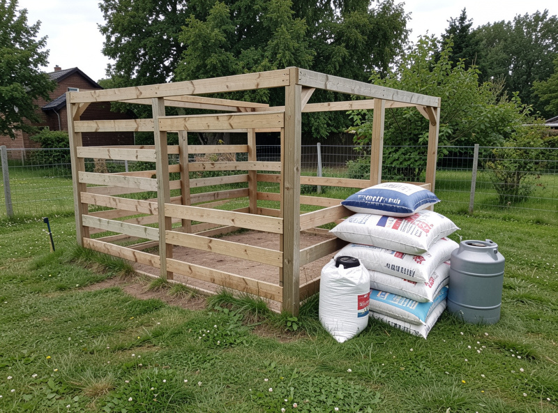 A movable pasture pen and feed supplies representing the setup cost of a meat bird batch