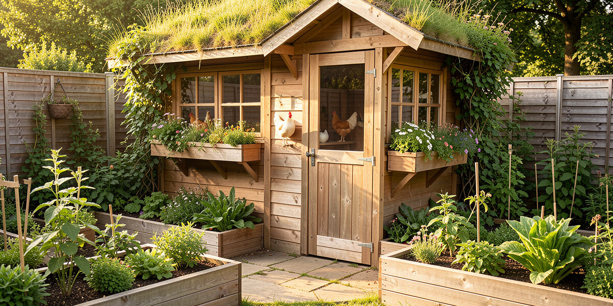 Disguising a chicken coop in the backyard